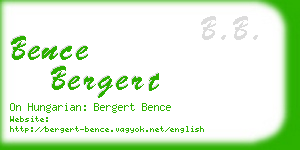 bence bergert business card